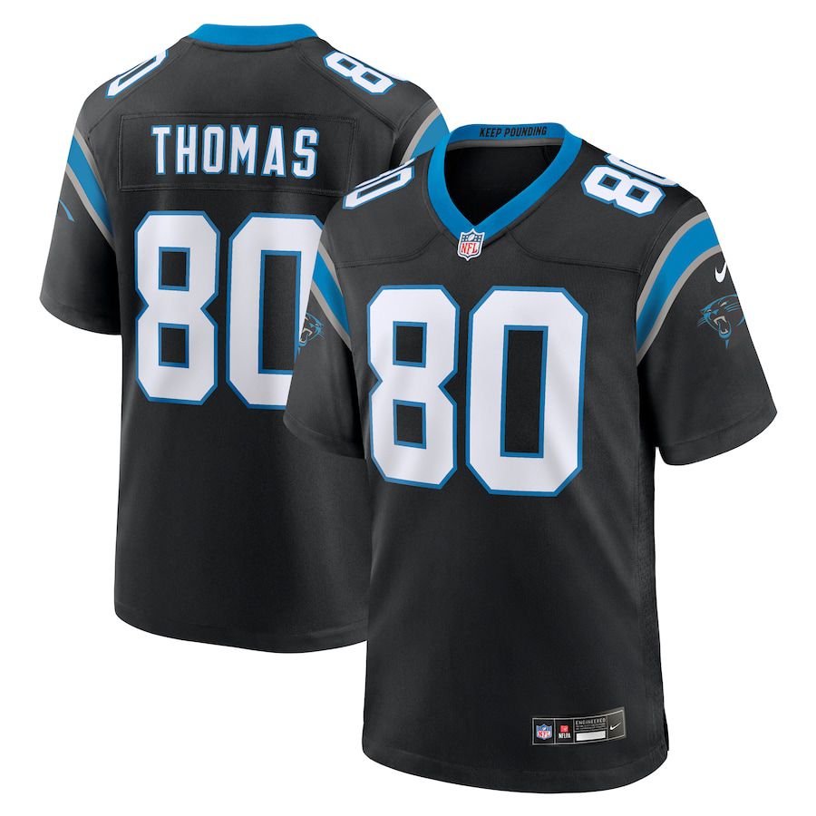 Men Carolina Panthers 80 Ian Thomas Nike Black Team Game NFL Jersey